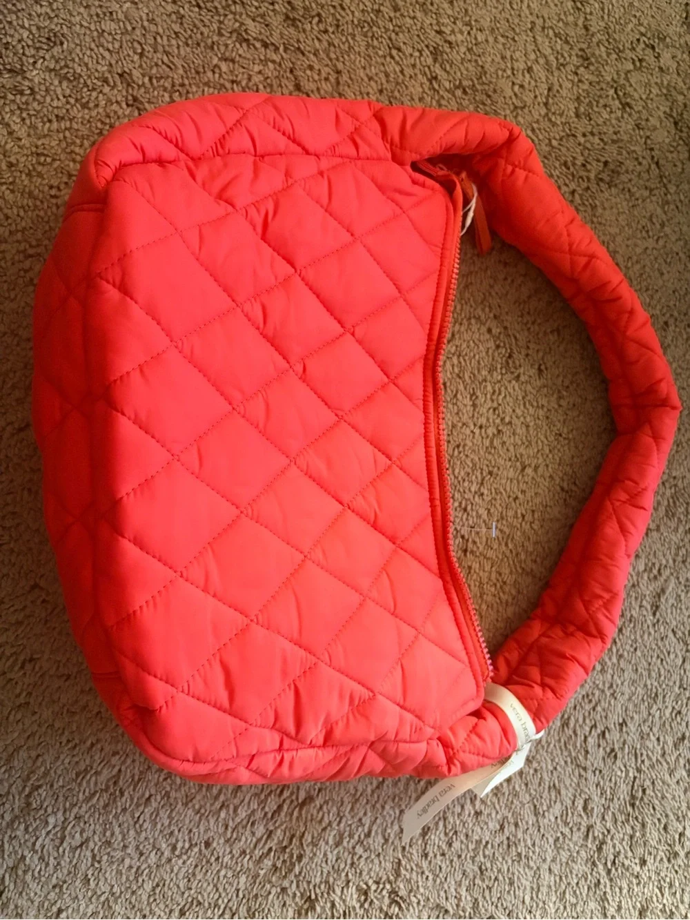 Vera Bradley Quilted Coral-Red Hobo Shoulder Bag